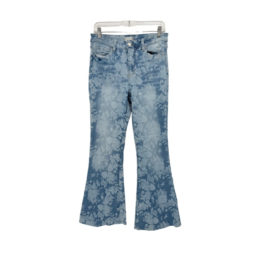 Altar'd‎ State Flare Denim Jeans Floral Printed Distressed Boho Hippie Size 29